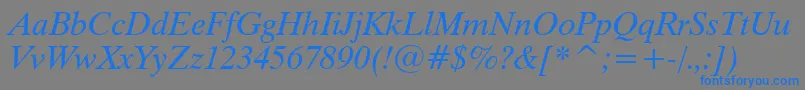 Dutch801ItalicWin95bt Font – Blue Fonts on Gray Background