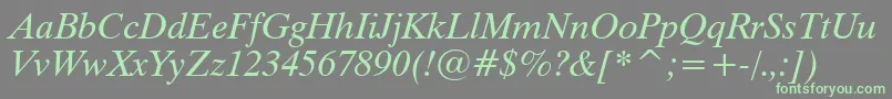 Dutch801ItalicWin95bt Font – Green Fonts on Gray Background