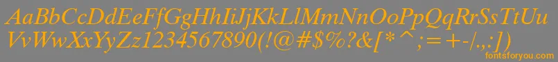 Dutch801ItalicWin95bt Font – Orange Fonts on Gray Background