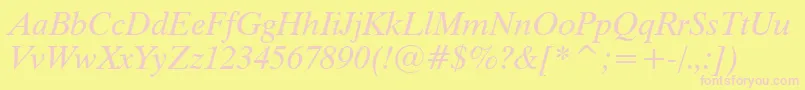 Dutch801ItalicWin95bt Font – Pink Fonts on Yellow Background