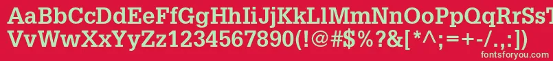フォントAggloriacBold – 赤い背景に緑の文字