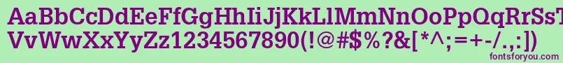 AggloriacBold Font – Purple Fonts on Green Background