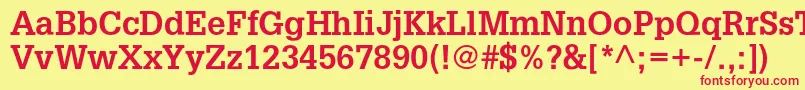 AggloriacBold Font – Red Fonts on Yellow Background