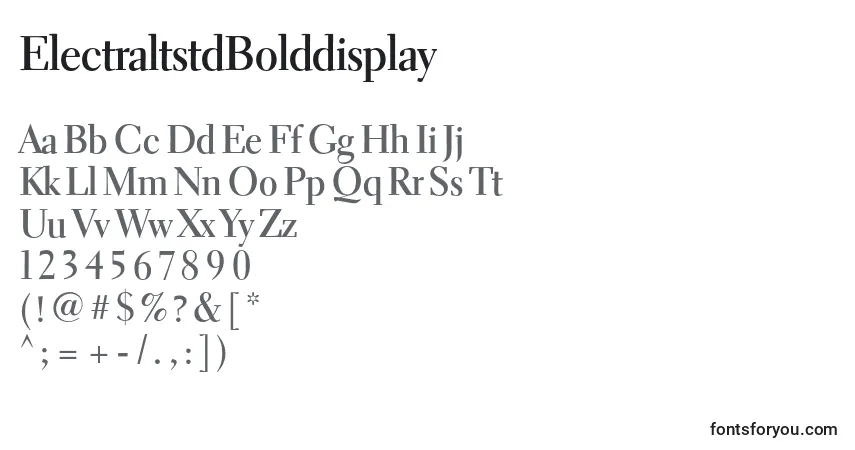 A fonte ElectraltstdBolddisplay – alfabeto, números, caracteres especiais