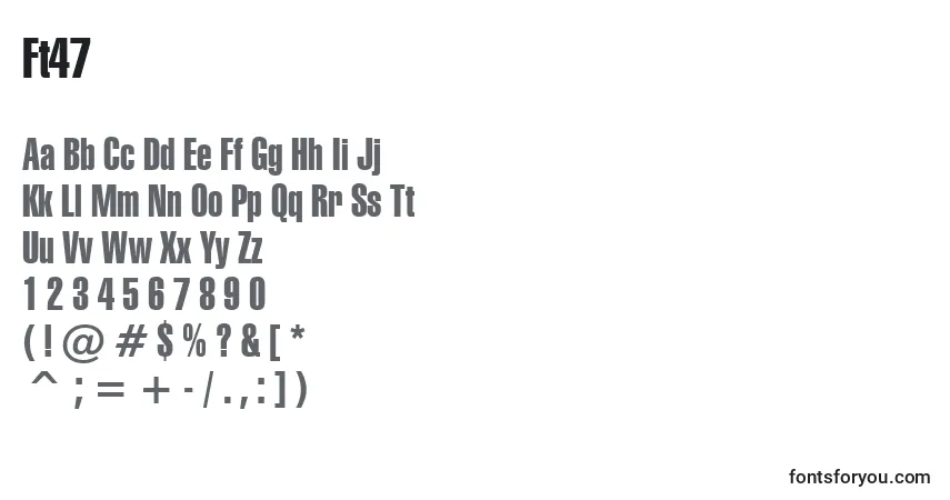 Ft47-fontti – aakkoset, numerot, erikoismerkit