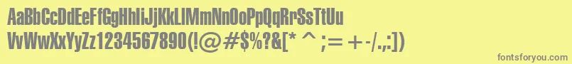 フォントFt47 – 黄色の背景に灰色の文字