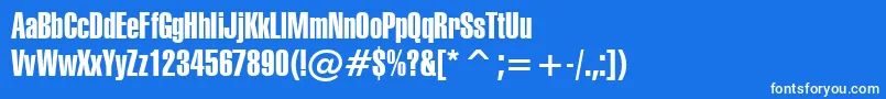 Ft47-Schriftart – Weiße Schriften auf blauem Hintergrund