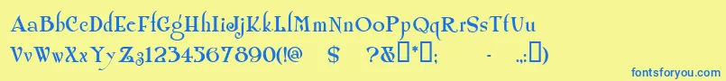 Shanln Font – Blue Fonts on Yellow Background