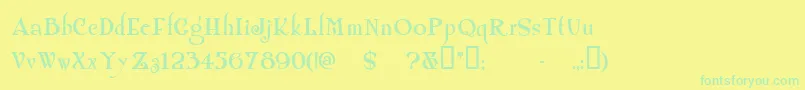 Shanln Font – Green Fonts on Yellow Background