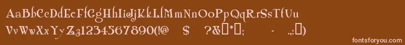 Shanln Font – Pink Fonts on Brown Background