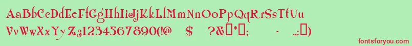 Shanln Font – Red Fonts on Green Background