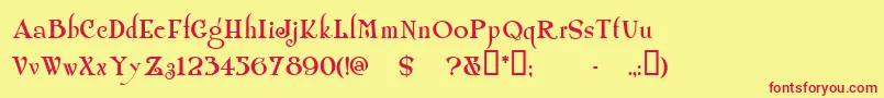 Shanln Font – Red Fonts on Yellow Background
