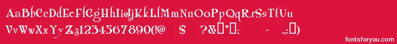 フォントShanln – 赤い背景に白い文字
