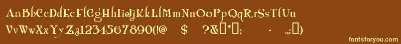 Shanln Font – Yellow Fonts on Brown Background