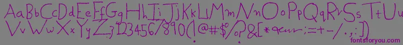 Шрифт TicketsToEltonJohn – фиолетовые шрифты на сером фоне