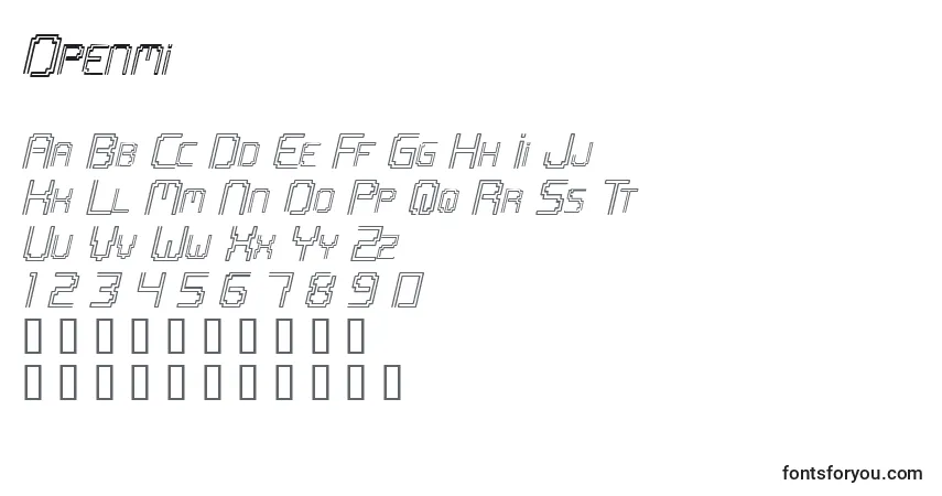 Schriftart Openmi – Alphabet, Zahlen, spezielle Symbole