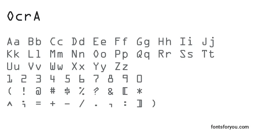 OcrAフォント–アルファベット、数字、特殊文字