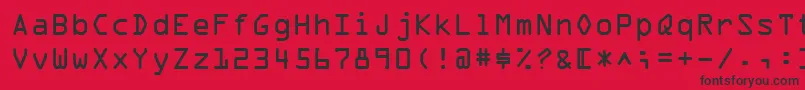 フォントOcrA – 赤い背景に黒い文字