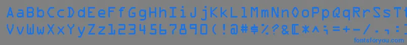 フォントOcrA – 灰色の背景に青い文字