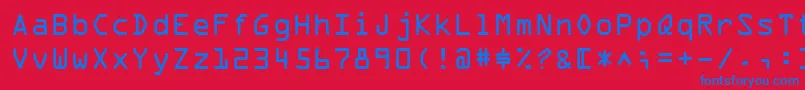 OcrA Font – Blue Fonts on Red Background