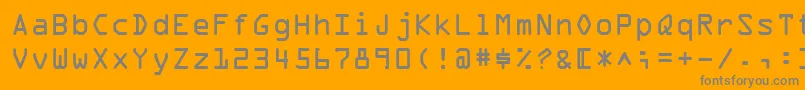 フォントOcrA – オレンジの背景に灰色の文字