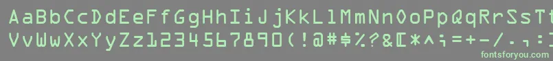 フォントOcrA – 灰色の背景に緑のフォント