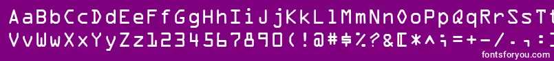 フォントOcrA – 紫の背景に白い文字