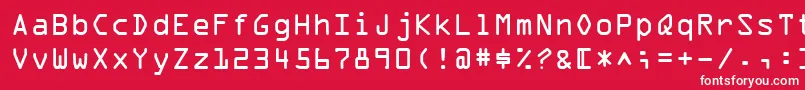 フォントOcrA – 赤い背景に白い文字