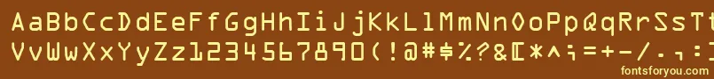 Шрифт OcrA – жёлтые шрифты на коричневом фоне