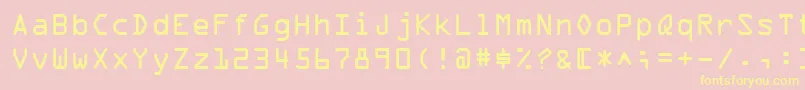 OcrA Font – Yellow Fonts on Pink Background