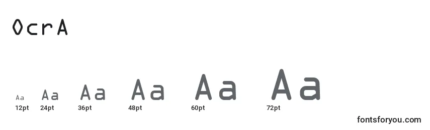 Размеры шрифта OcrA