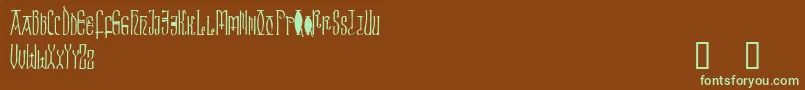 Brigida-fontti – vihreät fontit ruskealla taustalla