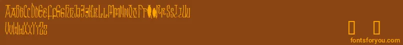 Brigida-fontti – oranssit fontit ruskealla taustalla