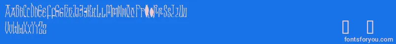 Brigida-Schriftart – Rosa Schriften auf blauem Hintergrund