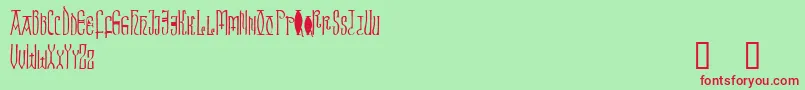 Brigida-Schriftart – Rote Schriften auf grünem Hintergrund