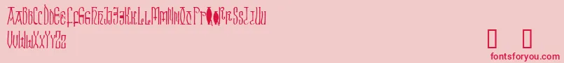 Brigida-fontti – punaiset fontit vaaleanpunaisella taustalla