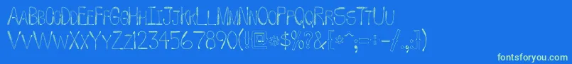 フォントWhipFont – 青い背景に緑のフォント