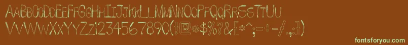 WhipFont-fontti – vihreät fontit ruskealla taustalla