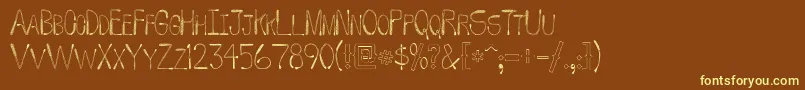 WhipFont-fontti – keltaiset fontit ruskealla taustalla