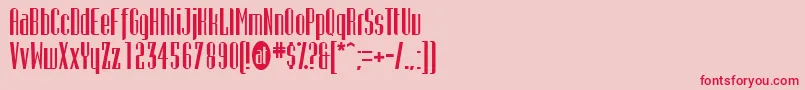 フォントGustavus – ピンクの背景に赤い文字