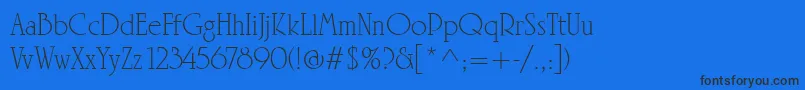 LinotypeRowenaLight Font – Black Fonts on Blue Background