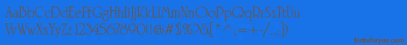 LinotypeRowenaLight Font – Brown Fonts on Blue Background