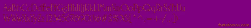 LinotypeRowenaLight Font – Brown Fonts on Purple Background