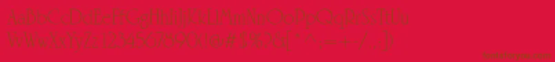 More about LinotypeRowenaLight Font LinotypeRowenaLight Font – Brown Fonts on Red Background