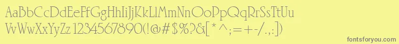 LinotypeRowenaLight-Schriftart – Graue Schriften auf gelbem Hintergrund