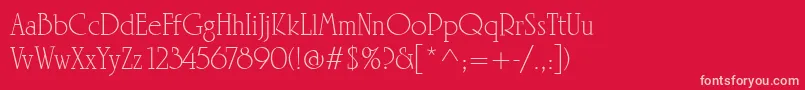 LinotypeRowenaLight Font – Pink Fonts on Red Background