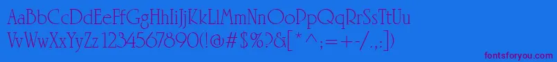 LinotypeRowenaLight Font – Purple Fonts on Blue Background