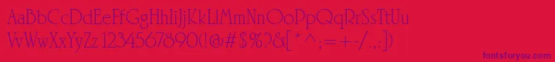 LinotypeRowenaLight Font – Purple Fonts on Red Background