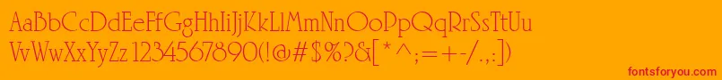 LinotypeRowenaLightフォントについての詳細 フォントLinotypeRowenaLight – オレンジの背景に赤い文字
