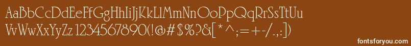 LinotypeRowenaLight Font – White Fonts on Brown Background